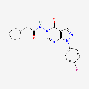 2-cyclopentyl-N-(1-(4-fluorophenyl)-4-oxo-1H-pyrazolo[3,4-d]pyrimidin-5(4H)-yl)acetamide