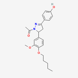 1-Acetyl-3-(4-hydroxyphenyl)-5-(3-methoxy-4-pentyloxyphenyl)-2-pyrazoline