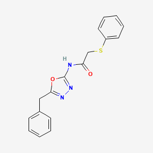 molecular formula C17H15N3O2S B2716085 N-(5-苄基-1,3,4-噁二唑-2-基)-2-(苯基硫)乙酰胺 CAS No. 955234-57-8