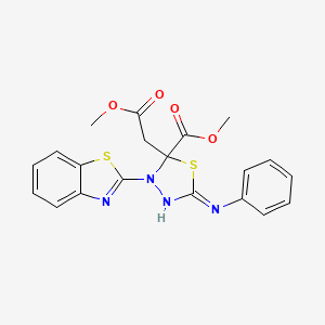 molecular formula C20H18N4O4S2 B2716088 Methyl 3-(1,3-benzothiazol-2-yl)-2-(2-methoxy-2-oxoethyl)-5-(phenylamino)-2,3-dihydro-1,3,4-thiadiazole-2-carboxylate CAS No. 890626-67-2