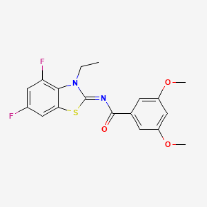 molecular formula C18H16F2N2O3S B2716089 N-[(2Z)-3-ethyl-4,6-difluoro-2,3-dihydro-1,3-benzothiazol-2-ylidene]-3,5-dimethoxybenzamide CAS No. 868371-24-8