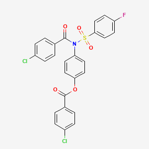 4-(4-chloro-N-((4-fluorophenyl)sulfonyl)benzamido)phenyl 4-chlorobenzoate
