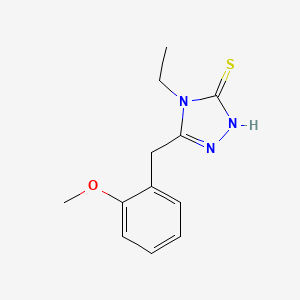molecular formula C12H15N3OS B2716099 4-Ethyl-3-[(2-methoxyphenyl)methyl]-1H-1,2,4-triazole-5-thione CAS No. 1545420-29-8