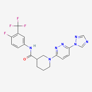 1-(6-(1H-1,2,4-triazol-1-yl)pyridazin-3-yl)-N-(4-fluoro-3-(trifluoromethyl)phenyl)piperidine-3-carboxamide