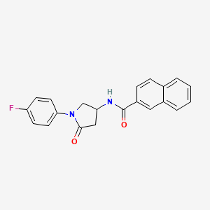 molecular formula C21H17FN2O2 B2716113 N-[1-(4-fluorophenyl)-5-oxopyrrolidin-3-yl]naphthalene-2-carboxamide CAS No. 896295-44-6