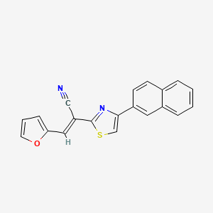 molecular formula C20H12N2OS B2716134 (E)-3-(furan-2-yl)-2-(4-(naphthalen-2-yl)thiazol-2-yl)acrylonitrile CAS No. 401607-76-9