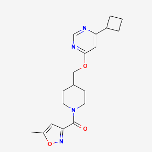 B2716137 [4-[(6-Cyclobutylpyrimidin-4-yl)oxymethyl]piperidin-1-yl]-(5-methyl-1,2-oxazol-3-yl)methanone CAS No. 2379984-96-8