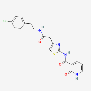 molecular formula C19H17ClN4O3S B2716148 N-(4-(2-((4-chlorophenethyl)amino)-2-oxoethyl)thiazol-2-yl)-2-oxo-1,2-dihydropyridine-3-carboxamide CAS No. 946336-42-1