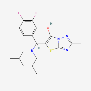 molecular formula C19H22F2N4OS B2716150 5-((3,4-Difluorophenyl)(3,5-dimethylpiperidin-1-yl)methyl)-2-methylthiazolo[3,2-b][1,2,4]triazol-6-ol CAS No. 1008267-67-1