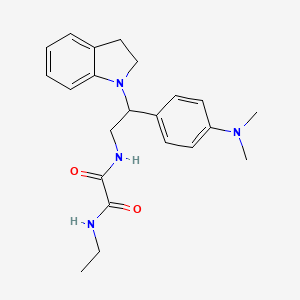 molecular formula C22H28N4O2 B2716156 N1-(2-(4-(dimethylamino)phenyl)-2-(indolin-1-yl)ethyl)-N2-ethyloxalamide CAS No. 941869-77-8