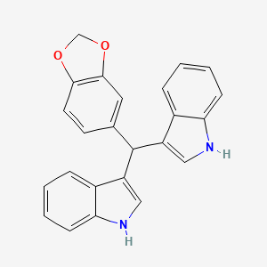 molecular formula C24H18N2O2 B2716159 3-[1,3-benzodioxol-5-yl(1H-indol-3-yl)methyl]-1H-indole CAS No. 303033-57-0