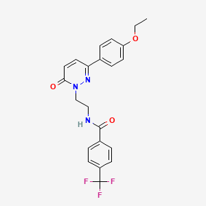molecular formula C22H20F3N3O3 B2716161 N-(2-(3-(4-ethoxyphenyl)-6-oxopyridazin-1(6H)-yl)ethyl)-4-(trifluoromethyl)benzamide CAS No. 921852-78-0