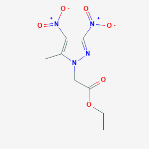 molecular formula C8H10N4O6 B2716202 ethyl (5-methyl-3,4-dinitro-1H-pyrazol-1-yl)acetate CAS No. 321165-14-4