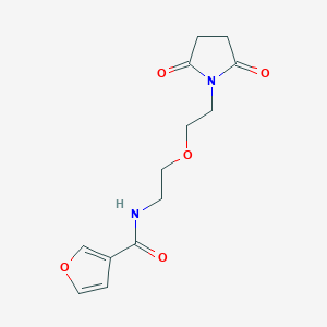 molecular formula C13H16N2O5 B2716221 N-(2-(2-(2,5-dioxopyrrolidin-1-yl)ethoxy)ethyl)furan-3-carboxamide CAS No. 2034615-02-4