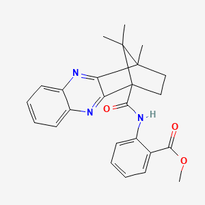 molecular formula C25H25N3O3 B2716223 methyl 2-((1R,4S)-4,11,11-trimethyl-1,2,3,4-tetrahydro-1,4-methanophenazine-1-carboxamido)benzoate CAS No. 622363-99-9