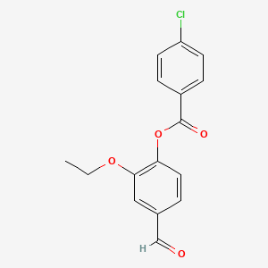 molecular formula C16H13ClO4 B2716230 2-Ethoxy-4-formylphenyl 4-chlorobenzoate CAS No. 431985-11-4