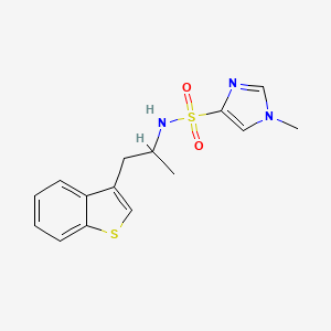 molecular formula C15H17N3O2S2 B2716240 N-[1-(1-benzothiophen-3-yl)propan-2-yl]-1-methyl-1H-imidazole-4-sulfonamide CAS No. 2097930-30-6