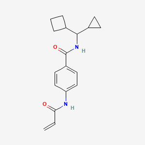 molecular formula C18H22N2O2 B2716243 N-[Cyclobutyl(cyclopropyl)methyl]-4-(prop-2-enoylamino)benzamide CAS No. 2202077-32-3