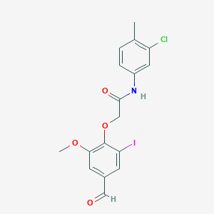 N-(3-chloro-4-methylphenyl)-2-(4-formyl-2-iodo-6-methoxyphenoxy)acetamide