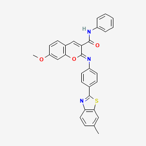 (Z)-7-methoxy-2-((4-(6-methylbenzo[d]thiazol-2-yl)phenyl)imino)-N-phenyl-2H-chromene-3-carboxamide