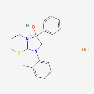 3-hydroxy-3-phenyl-1-(o-tolyl)-3,5,6,7-tetrahydro-2H-imidazo[2,1-b][1,3]thiazin-1-ium bromide