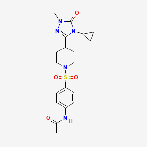 N-(4-((4-(4-cyclopropyl-1-methyl-5-oxo-4,5-dihydro-1H-1,2,4-triazol-3-yl)piperidin-1-yl)sulfonyl)phenyl)acetamide