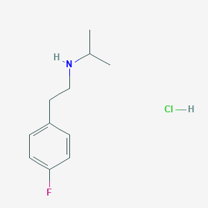 molecular formula C11H17ClFN B2716259 N-[2-(4-Fluorophenyl)ethyl]propan-2-amine;hydrochloride CAS No. 2377031-15-5
