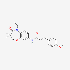 molecular formula C23H28N2O4 B2716266 N-(5-ethyl-3,3-dimethyl-4-oxo-2,3,4,5-tetrahydro-1,5-benzoxazepin-8-yl)-3-(4-methoxyphenyl)propanamide CAS No. 921868-40-8