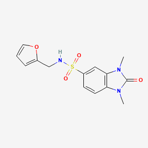 molecular formula C14H15N3O4S B2716269 N-[(furan-2-yl)methyl]-1,3-dimethyl-2-oxo-2,3-dihydro-1H-1,3-benzodiazole-5-sulfonamide CAS No. 710989-64-3