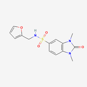 N-(furan-2-ylmethyl)-1,3-dimethyl-2-oxobenzimidazole-5-sulfonamide