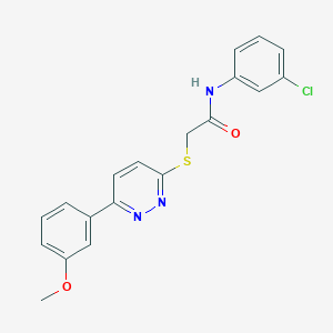 molecular formula C19H16ClN3O2S B2716276 N-(3-chlorophenyl)-2-((6-(3-methoxyphenyl)pyridazin-3-yl)thio)acetamide CAS No. 921057-16-1