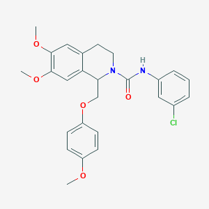 molecular formula C26H27ClN2O5 B2716277 N-(3-chlorophenyl)-6,7-dimethoxy-1-((4-methoxyphenoxy)methyl)-3,4-dihydroisoquinoline-2(1H)-carboxamide CAS No. 680603-88-7