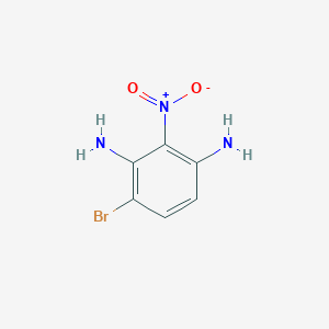 molecular formula C6H6BrN3O2 B2716283 4-Bromo-2-nitrobenzene-1,3-diamine CAS No. 1420800-18-5