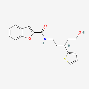 molecular formula C18H19NO3S B2716290 N-(5-hydroxy-3-(thiophen-2-yl)pentyl)benzofuran-2-carboxamide CAS No. 2034328-35-1