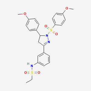 N-[3-[3-(4-methoxyphenyl)-2-(4-methoxyphenyl)sulfonyl-3,4-dihydropyrazol-5-yl]phenyl]ethanesulfonamide