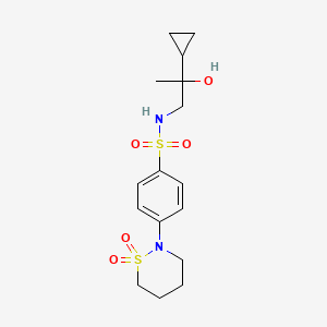 molecular formula C16H24N2O5S2 B2716309 N-(2-cyclopropyl-2-hydroxypropyl)-4-(1,1-dioxido-1,2-thiazinan-2-yl)benzenesulfonamide CAS No. 1396869-30-9