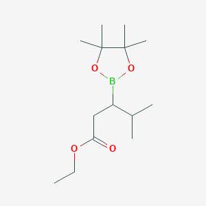 molecular formula C14H27BO4 B2716314 ethyl 4-methyl-3-(tetramethyl-1,3,2-dioxaborolan-2-yl)pentanoate CAS No. 1244024-98-3