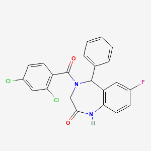 4-(2,4-dichlorobenzoyl)-7-fluoro-5-phenyl-3,5-dihydro-1H-1,4-benzodiazepin-2-one
