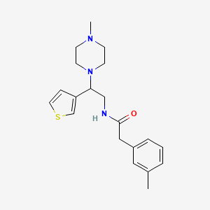 molecular formula C20H27N3OS B2716325 N-(2-(4-methylpiperazin-1-yl)-2-(thiophen-3-yl)ethyl)-2-(m-tolyl)acetamide CAS No. 946327-26-0