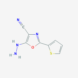 5-Hydrazinyl-2-(thiophen-2-yl)-1,3-oxazole-4-carbonitrile