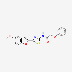 molecular formula C20H16N2O4S B2716336 N-[4-(5-methoxy-1-benzofuran-2-yl)-1,3-thiazol-2-yl]-2-phenoxyacetamide CAS No. 922057-69-0