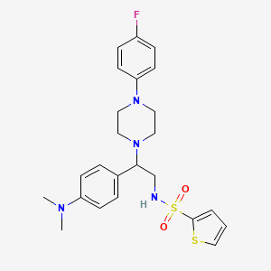molecular formula C24H29FN4O2S2 B2716353 N-{2-[4-(dimethylamino)phenyl]-2-[4-(4-fluorophenyl)piperazin-1-yl]ethyl}thiophene-2-sulfonamide CAS No. 946366-72-9
