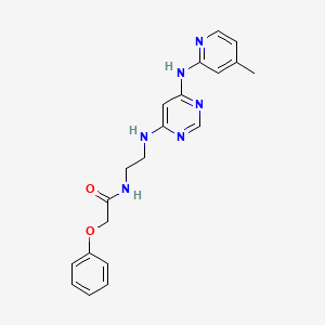 molecular formula C20H22N6O2 B2716369 N-(2-((6-((4-methylpyridin-2-yl)amino)pyrimidin-4-yl)amino)ethyl)-2-phenoxyacetamide CAS No. 1428374-59-7