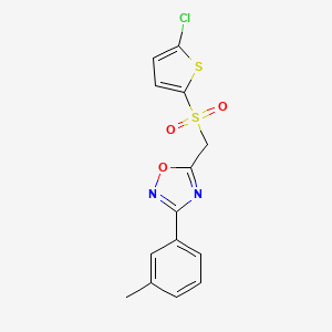 5-(((5-Chlorothiophen-2-yl)sulfonyl)methyl)-3-(m-tolyl)-1,2,4-oxadiazole