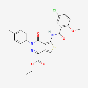 molecular formula C24H20ClN3O5S B2716429 ethyl 5-(5-chloro-2-methoxybenzamido)-3-(4-methylphenyl)-4-oxo-3H,4H-thieno[3,4-d]pyridazine-1-carboxylate CAS No. 851948-37-3