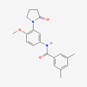 molecular formula C20H22N2O3 B2716438 N-[4-methoxy-3-(2-oxopyrrolidin-1-yl)phenyl]-3,5-dimethylbenzamide CAS No. 941957-45-5