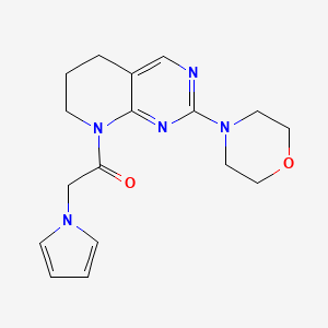 molecular formula C17H21N5O2 B2716481 1-(2-morpholino-6,7-dihydropyrido[2,3-d]pyrimidin-8(5H)-yl)-2-(1H-pyrrol-1-yl)ethan-1-one CAS No. 2191213-90-6