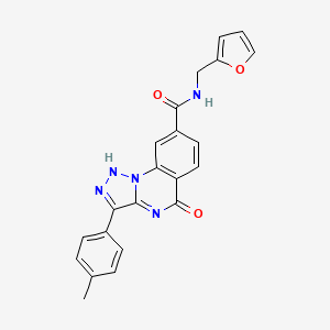 molecular formula C22H17N5O3 B2716502 N-[(furan-2-yl)methyl]-3-(4-methylphenyl)-5-oxo-4H,5H-[1,2,3]triazolo[1,5-a]quinazoline-8-carboxamide CAS No. 1031594-69-0