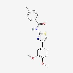 molecular formula C19H18N2O3S B2716556 N-[4-(3,4-dimethoxyphenyl)-1,3-thiazol-2-yl]-4-methylbenzamide CAS No. 313404-51-2