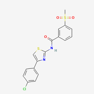 molecular formula C17H13ClN2O3S2 B2716564 N-(4-(4-chlorophenyl)thiazol-2-yl)-3-(methylsulfonyl)benzamide CAS No. 880433-77-2